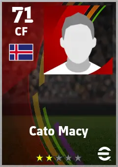 Cato Macy eFootball 2026 player card — 71 OVR CF