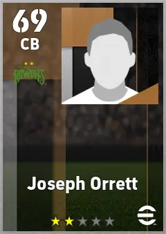 Joseph Orrett eFootball 2026 player card — 69 OVR CB
