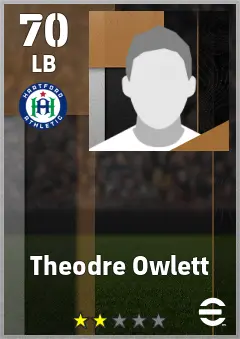 Theodre Owlett eFootball 2026 player card — 70 OVR LB