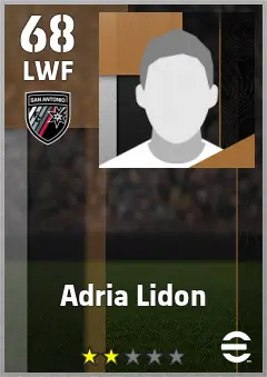 Adria Lidon eFootball 2026 player card — 68 OVR LWF