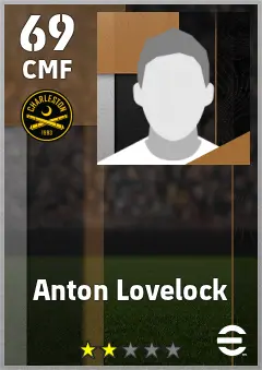 Anton Lovelock eFootball 2026 player card — 69 OVR CMF