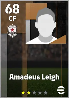 Amadeus Leigh eFootball 2026 player card — 68 OVR CF