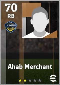 Ahab Merchant eFootball 2026 player card — 70 OVR RB