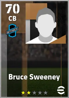 Bruce Sweeney eFootball 2026 player card — 70 OVR CB