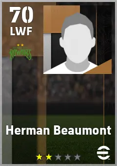 Herman Beaumont eFootball 2026 player card — 70 OVR LWF