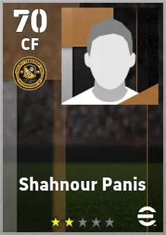 Shahnour Panis eFootball 2026 player card — 70 OVR CF