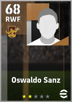 Oswaldo Sanz eFootball 2026 player card — 68 OVR RWF