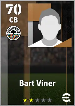 Bart Viner eFootball 2026 player card — 70 OVR CB