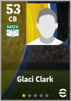 Glaci Clark eFootball 2026 player card — 53 OVR CB