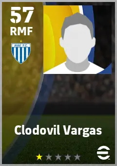 Clodovil Vargas eFootball 2026 player card — 57 OVR RMF