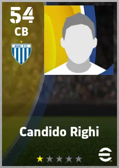 Candido Righi eFootball 2026 player card — 54 OVR CB
