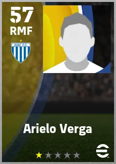 Arielo Verga eFootball 2026 player card — 57 OVR RMF
