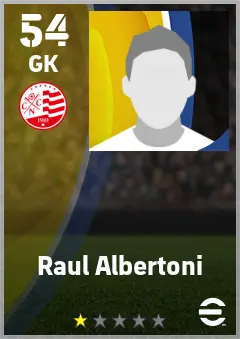 Raul Albertoni eFootball 2026 player card — 54 OVR GK