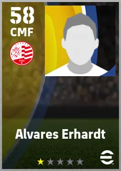 Alvares Erhardt eFootball 2026 player card — 58 OVR CMF