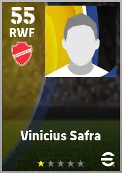 Vinicius Safra eFootball 2026 player card — 55 OVR RWF