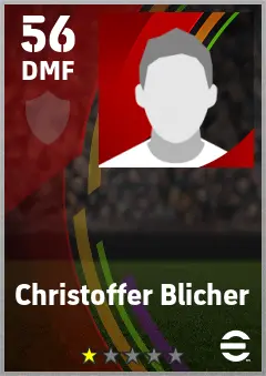 Christoffer Blicher eFootball 2026 player card — 56 OVR DMF