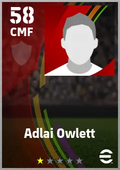 Adlai Owlett eFootball 2026 player card — 58 OVR CMF
