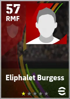 Eliphalet Burgess eFootball 2026 player card — 57 OVR RMF
