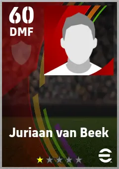 Juriaan van Beek eFootball 2026 player card — 60 OVR DMF