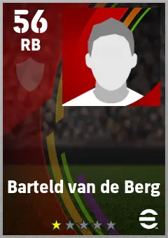 Barteld van de Berg eFootball 2026 player card — 56 OVR RB