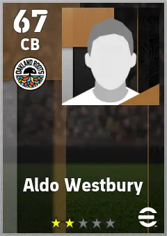 Aldo Westbury eFootball 2026 player card — 67 OVR CB