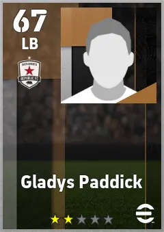 Gladys Paddick eFootball 2026 player card — 67 OVR LB
