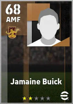 Jamaine Buick eFootball 2026 player card — 68 OVR AMF