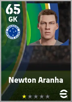 Newton Aranha eFootball 2026 player card — 65 OVR GK