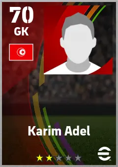 Karim Adel eFootball 2026 player card — 70 OVR GK