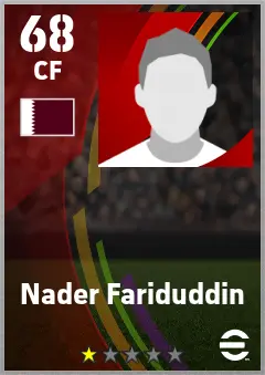 Nader Fariduddin eFootball 2026 player card — 68 OVR CF