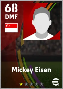 Mickey Eisen eFootball 2026 player card — 68 OVR DMF