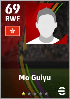 Mo Guiyu eFootball 2026 player card — 69 OVR RWF
