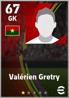 Valerien Gretry eFootball 2026 player card — 67 OVR GK