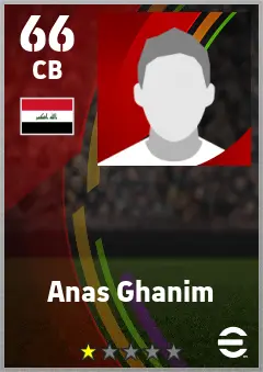 Anas Ghanim eFootball 2026 player card — 66 OVR CB