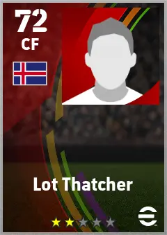 Lot Thatcher eFootball 2026 player card — 72 OVR CF