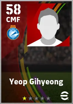 Yeop Gihyeong eFootball 2026 player card — 58 OVR CMF