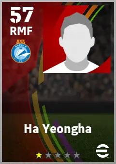 Ha Yeongha eFootball 2026 player card — 57 OVR RMF