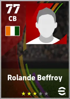 Rolande Beffroy eFootball 2026 player card — 77 OVR CB