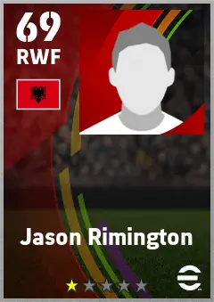 Jason Rimington eFootball 2026 player card — 69 OVR RWF
