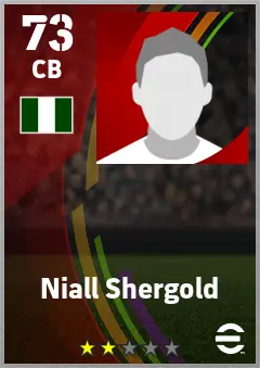 Niall Shergold eFootball 2026 player card — 73 OVR CB