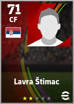 Lavra Stimac eFootball 2026 player card — 71 OVR CF
