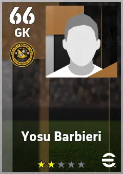 Yosu Barbieri eFootball 2026 player card — 66 OVR GK