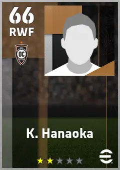 K. Hanaoka eFootball 2026 player card — 66 OVR RWF