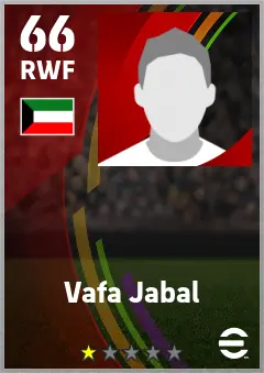 Vafa Jabal eFootball 2026 player card — 66 OVR RWF