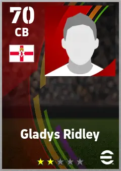 Gladys Ridley eFootball 2026 player card — 70 OVR CB