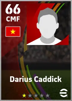 Darius Caddick eFootball 2026 player card — 66 OVR CMF