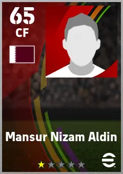 Mansur Nizam Aldin eFootball 2026 player card — 65 OVR CF