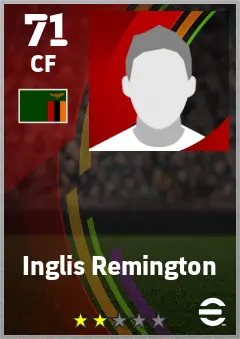 Inglis Remington eFootball 2026 player card — 71 OVR CF