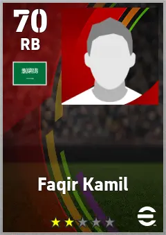 Faqir Kamil eFootball 2026 player card — 70 OVR RB