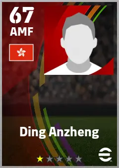 Ding Anzheng eFootball 2026 player card — 67 OVR AMF